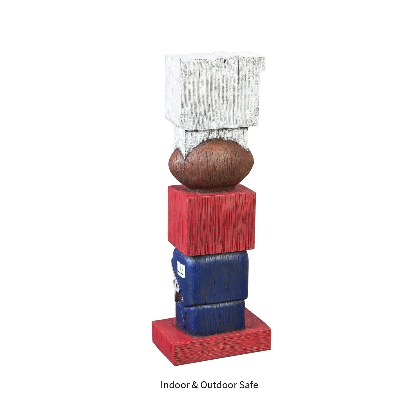 New York Giants Garden Statue, Tiki Totem Style, Logo Design, Outdoor or Indoor Use, 16 Inch Tall, Beautiful Hand Painted Resin Construction