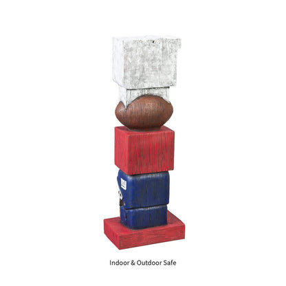 New York Giants Garden Statue, Tiki Totem Style, Logo Design, Outdoor or Indoor Use, 16 Inch Tall, Beautiful Hand Painted Resin Construction