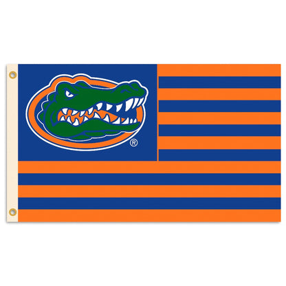 University of Florida Gators 3x5 Feet Flag Banner, Stripes Design, Metal Grommets, Outdoor Use, Single Sided
