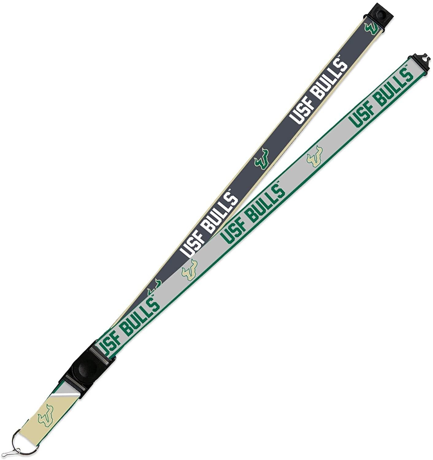South Florida Bulls USF Lanyard Keychain 2-sided Breakaway Clip GRAY University of