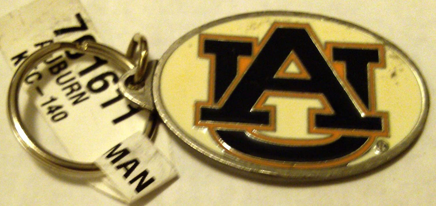 Auburn University Tigers Pewter Medallion Keychain Key Chain