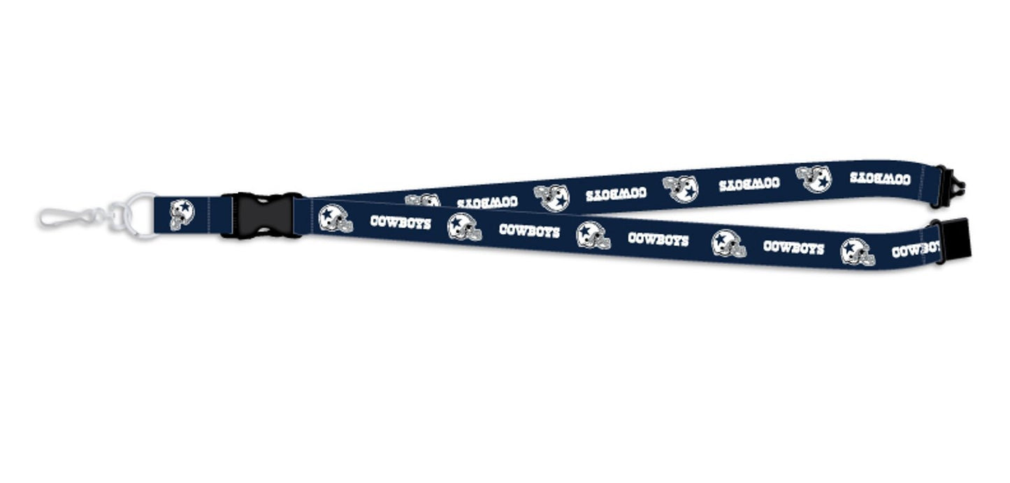 Dallas Cowboys Premium Lanyard Keychain, Breakaway Safety Style, Blue Design, Adult Size, 36 x .75 Inch