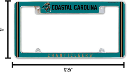 Coastal Carolina University Chanticleers Metal License Plate Frame Chrome Tag Cover 12x6 Inch Alternate Design