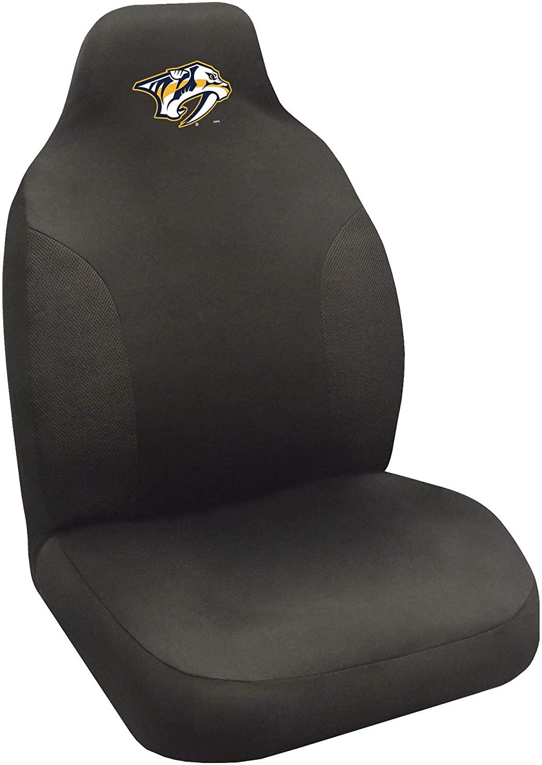 Nashville Predators Premium Embroidered Black Auto Bucket Seat Cover, 48x20 Inch, Elastic