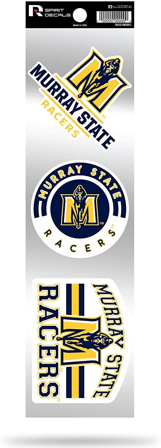Murray State Racers Triple Retro Throwback Spirit Decals Flat Vinyl Auto Home Sticker Sheet University of
