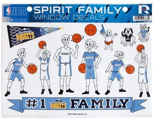 Denver Nuggets Family Decals Sticker Sheet, 8x11 Inch