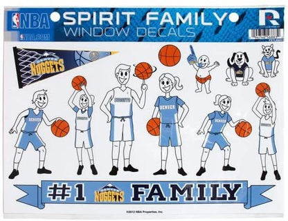 Denver Nuggets Family Decals Sticker Sheet, 8x11 Inch
