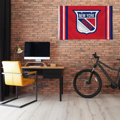 New York Rangers Premium Flag Banner, 3x5 Feet, Metal Grommets, Retro Logo, Indoor or Outdoor, Single Sided