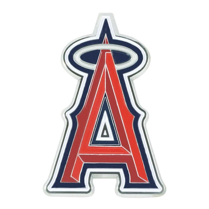 Los Angeles Angels Premium Solid Metal Raised Auto Emblem, Team Color, Shape Cut, Adhesive Backing