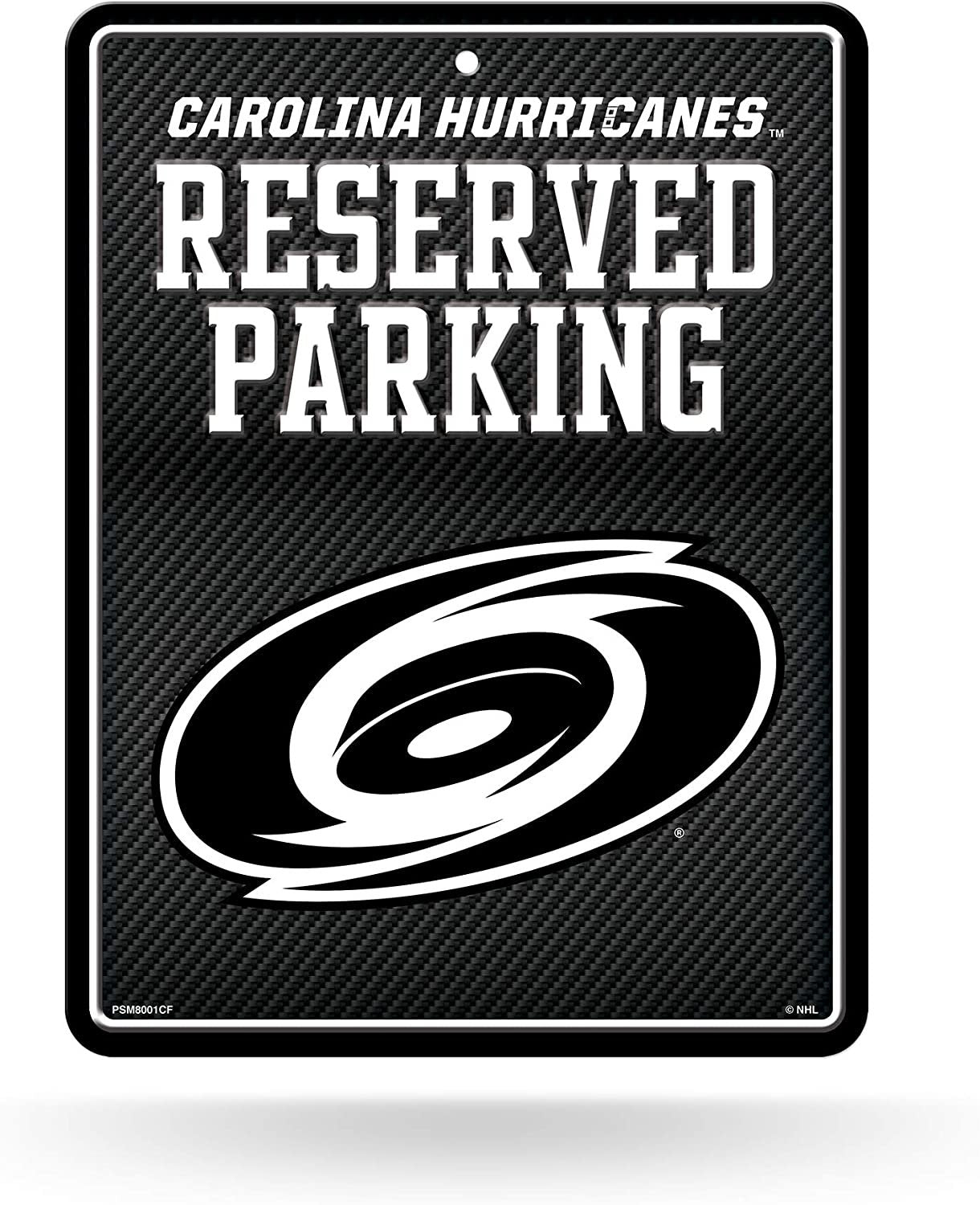 Carolina Hurricanes Metal Parking Novelty Wall Sign 8.5 x 11 Inch Carbon Fiber Design