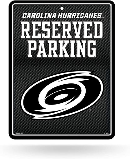 Carolina Hurricanes Metal Parking Novelty Wall Sign 8.5 x 11 Inch Carbon Fiber Design