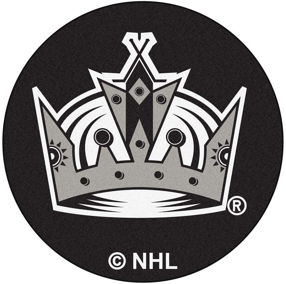 Los Angeles Kings 27 Inch Area Rug Floor Mat, Nylon, Anti-Skid Backing, Puck Shaped
