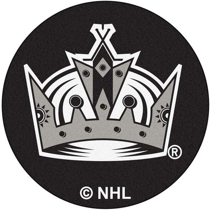 Los Angeles Kings 27 Inch Area Rug Floor Mat, Nylon, Anti-Skid Backing, Puck Shaped