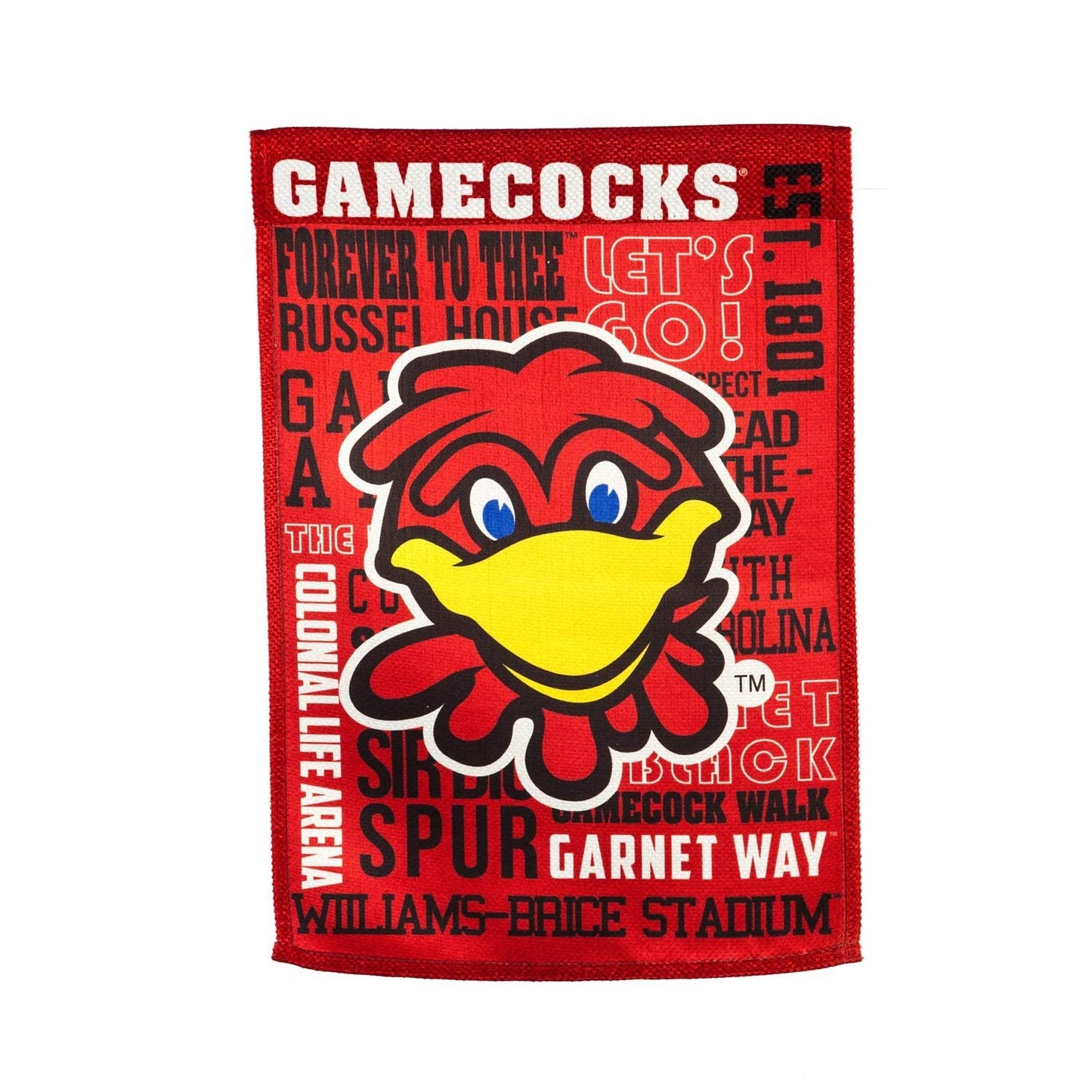 University of South Carolina Gamecocks Premium Double Sided Garden Flag Banner, Fan Rules Design, 13x18 Inch, Display Stand Sold Seperately, Officially Licensed