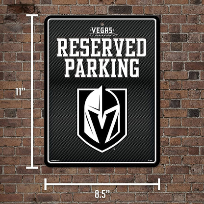 Vegas Golden Knights Metal Parking Sign, Carbon Fiber Design 8.5x11 Inch