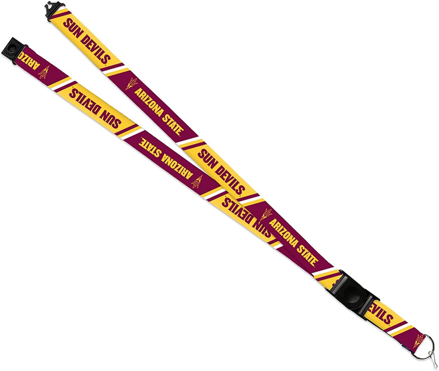 Arizona State University Sun Devils Lanyard Keychain Double Sided 18 Inch Button Clip Safety Breakaway
