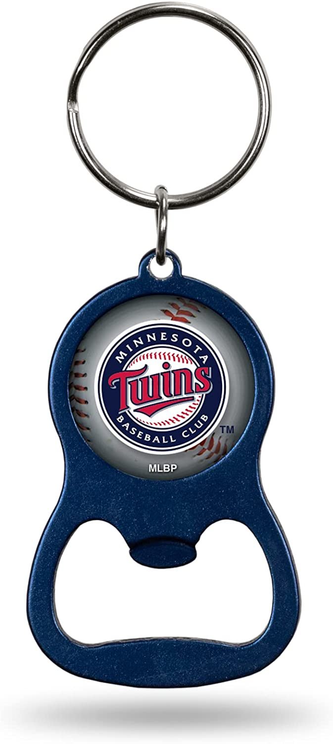 Minnesota Twins Premium Solid Metal Bottle Opener Keychain, Key Ring, Team Color