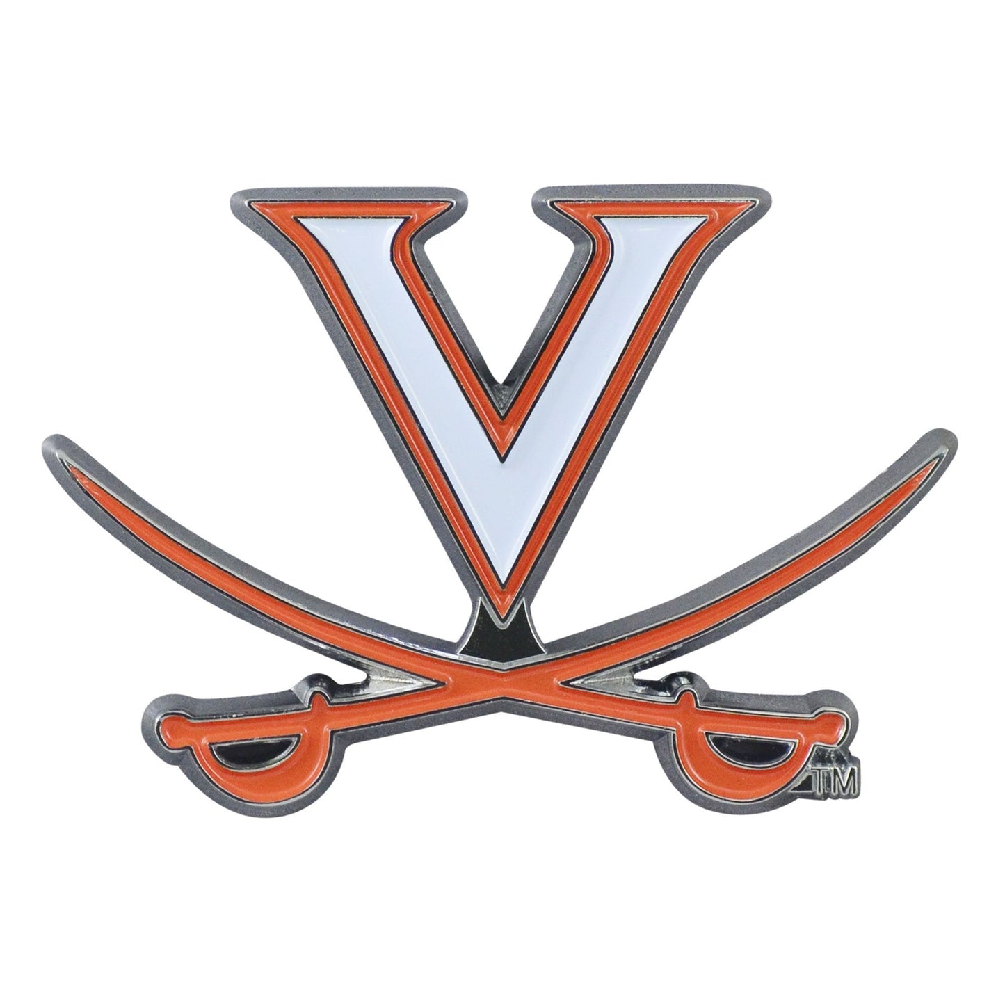 University of Virginia Cavaliers Solid Metal Color Auto Emblem Raised Die Cut