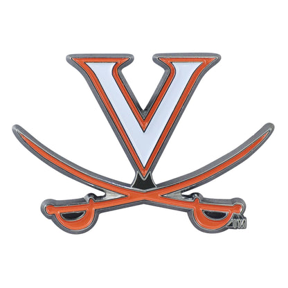 University of Virginia Cavaliers Solid Metal Color Auto Emblem Raised Die Cut