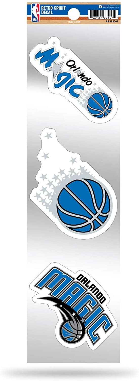 Orlando Magic Triple Retro Throwback Spirit Decals Flat Vinyl Auto Home Sticker Sheet Basketball