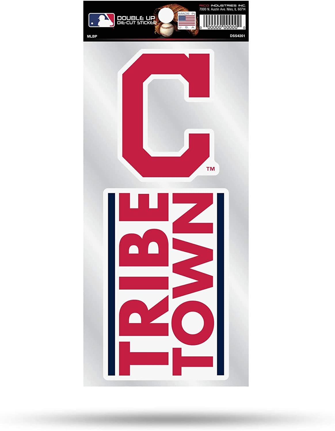 Cleveland Indians Guardians 2-Piece Double Up Die Cut Sticker Decal Sheet, 4x8 Inch