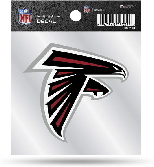 Atlanta Falcons 4x4 Inch Die Cut Decal Sticker, Primary Logo, Clear Backing
