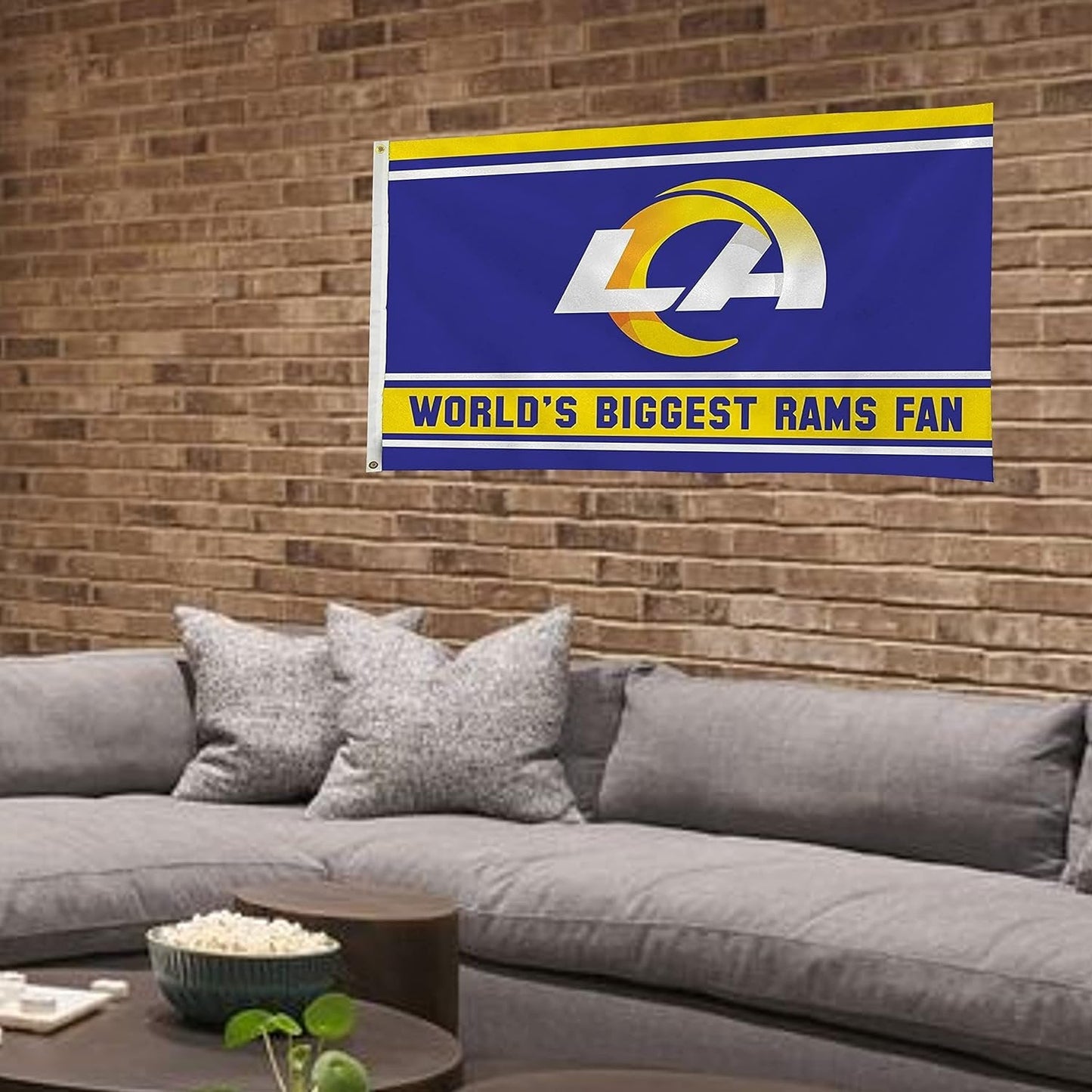 Los Angeles Rams 3x5 Feet Flag Banner, World's Biggest Fan, Metal Grommets, Single Sided, Indoor or Outdoor Use