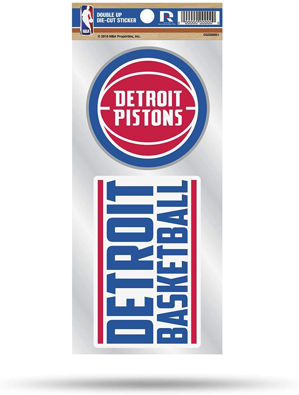 Detroit Pistons Double Up Die Cut 2-Piece Sticker Sheet