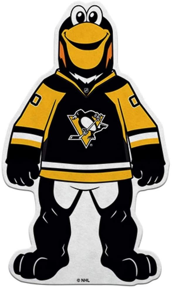 Pittsburgh Penguins Shape Cut Mascot Logo Soft Felt Pennant, 18 Inch