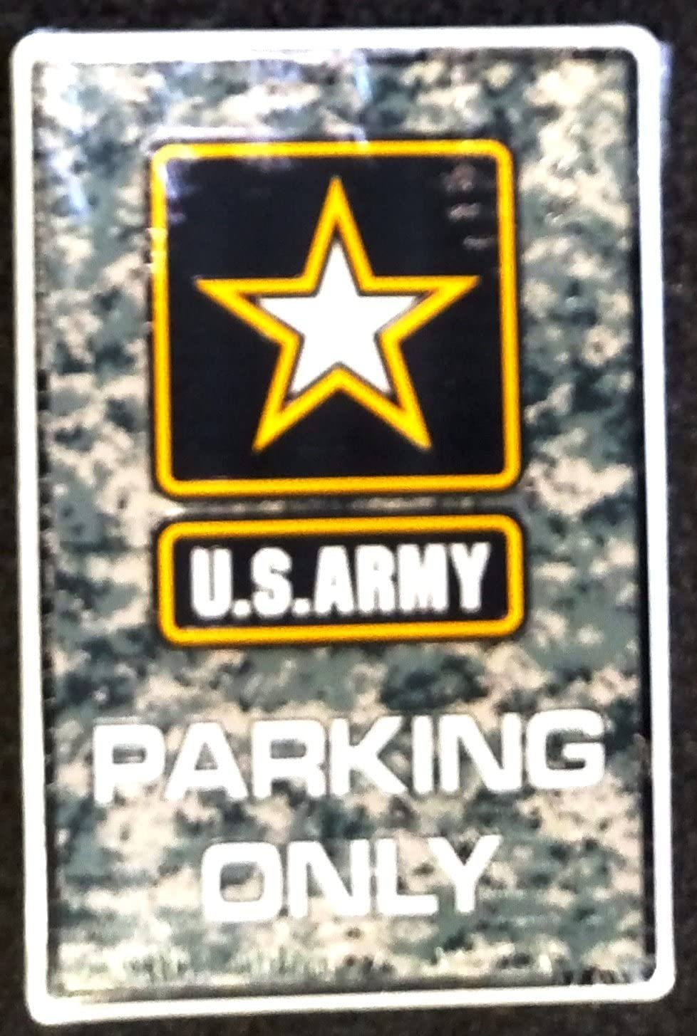 United States Army Military Premium Metal Wall Parking Sign, 12x18 Inch, Camo Design, Great for Man Cave, Bed Room, Office, Home Decor