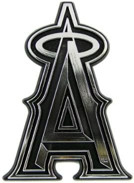 Los Angeles Angels Auto Emblem, Silver Chrome Color, Raised Molded Plastic, Adhesive Tape Backing