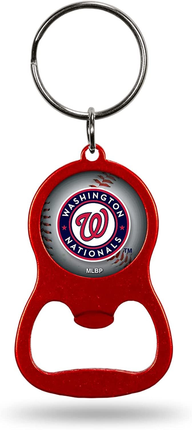 Washington Nationals Premium Solid Metal Bottle Opener Keychain, Key Ring, Team Color