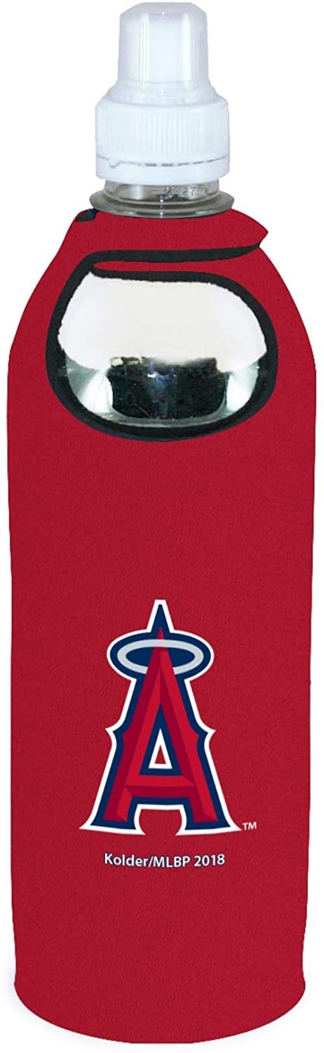 Los Angeles Angels 1/2 Liter Water Bottle Neoprene Beverage Insulator Holder Cooler with Clip Baseball