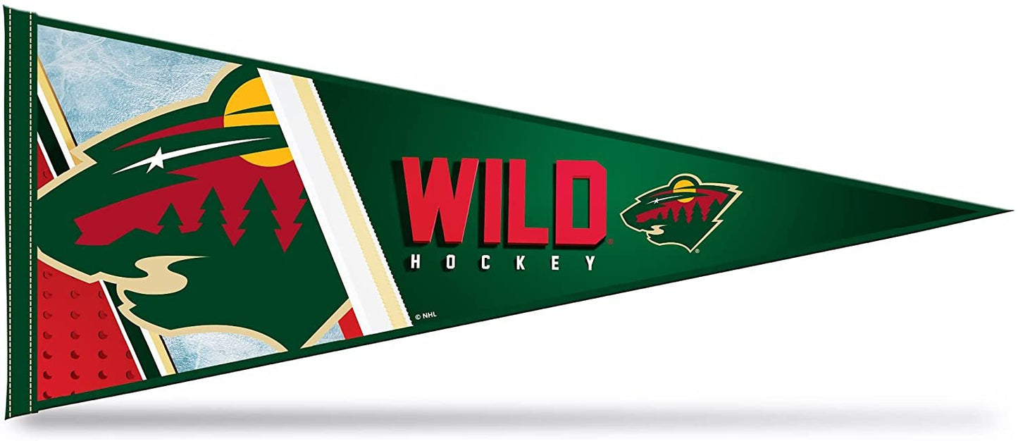 Minnesota Wild Soft Felt Pennant, Primary Design, 12x30 Inch, Easy To Hang