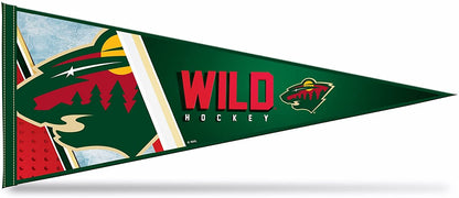 Minnesota Wild Soft Felt Pennant, Primary Design, 12x30 Inch, Easy To Hang