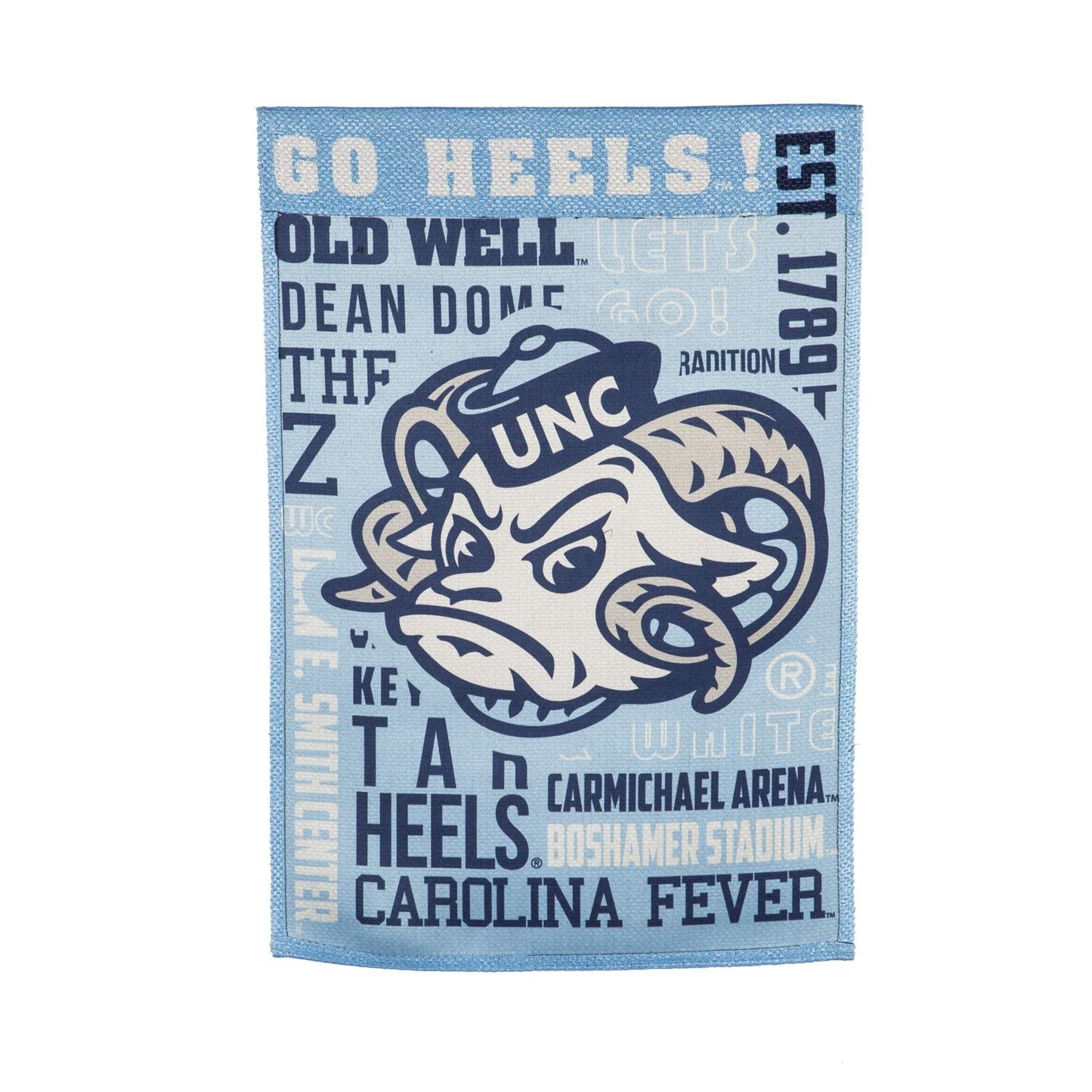 University of North Carolina Tar Heels Premium Double Sided Garden Flag Banner, Fan Rules Design, 13x18 Inch, Display Stand Sold Seperately, Officially Licensed