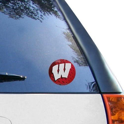 University of Wisconsin Badgers 4 Inch Round Vinyl Decal Sticker, Full Adhesive Backing