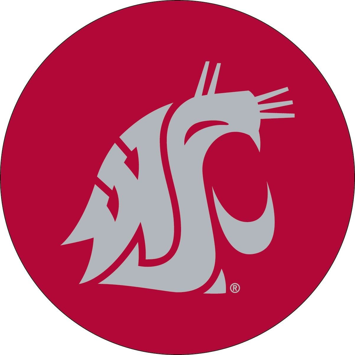 Washington State Cougars Decal RR 4" Round Vinyl Auto Home Window University of