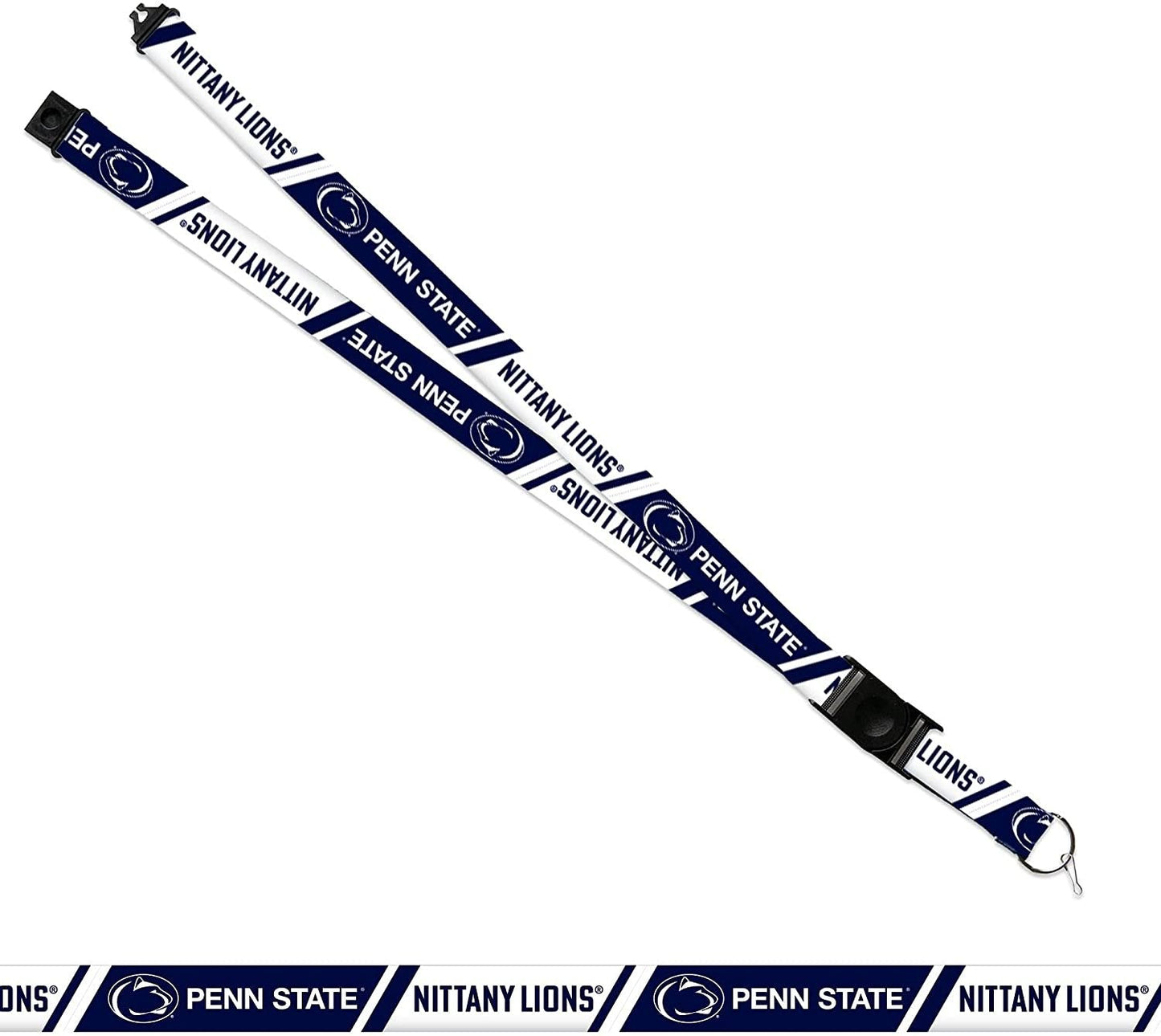 Penn State University Nittany Lions Lanyard Keychain Double Sided 18 Inch Button Clip Safety Breakaway