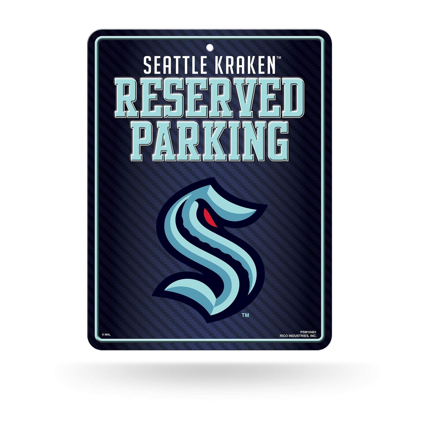 Seattle Kraken Premium Metal Wall Parking Sign, 8.5x11 Inch, Primary Design, Great for Man Cave, Bed Room, Office, Home Decor