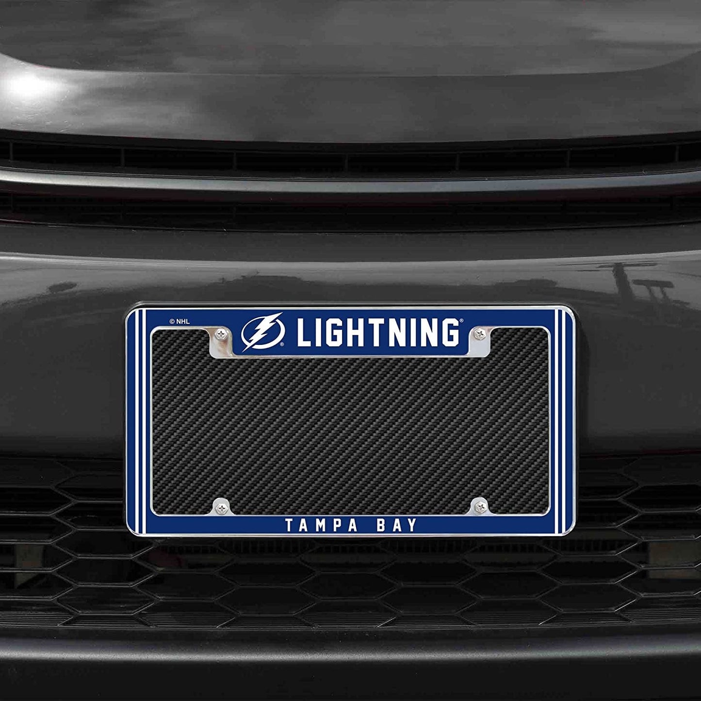 Tampa Bay Lightning Metal License Plate Frame Chrome Tag Cover Alternate Design 6x12 Inch