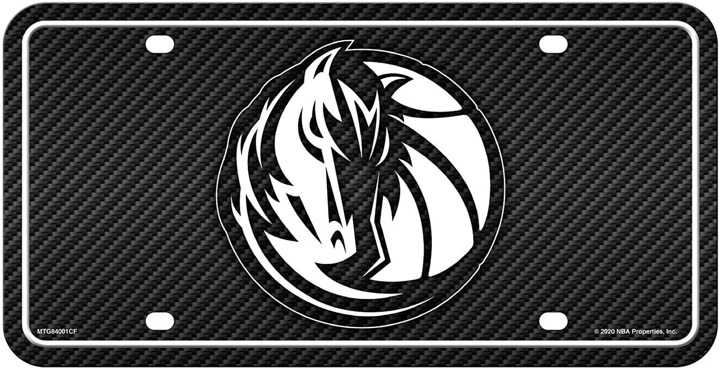 Dallas Mavericks Auto Tag License Plate, Carbon Fiber Design, 6x12 Inch