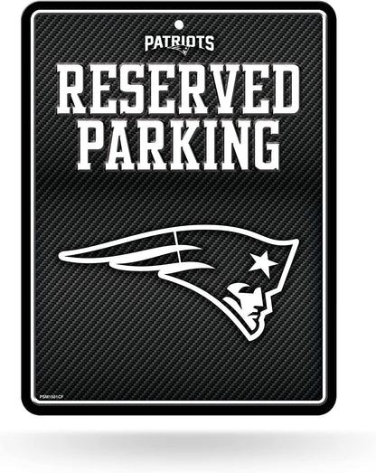 New England Patriots Metal Parking Novelty Wall Sign 8.5 x 11 Inch Carbon Fiber Design