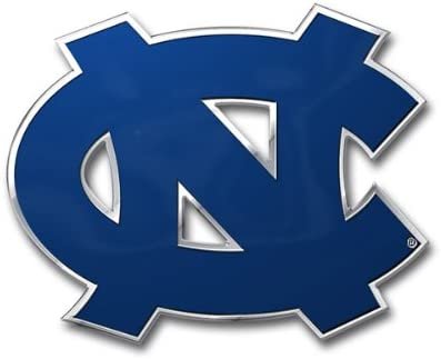 University of North Carolina Tar Heels Auto Emblem, Aluminum Metal, Embossed Team Color, Raised Decal Sticker, Full Adhesive Backing