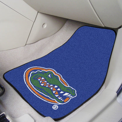 University of Florida Gators 2-Piece Vehicle Carpet Mat Set, Front Row Automotive Floor Mats, Non-Slip Backing, 18x27 Inch Each, Team Colors, Officially Licensed