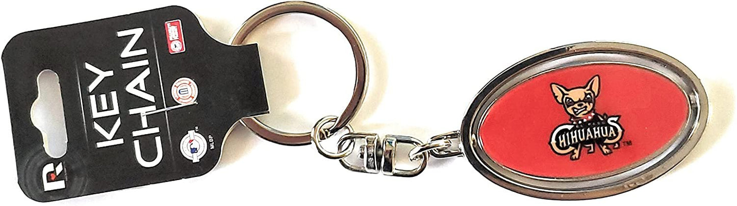 El Paso Chihuahuas Premium Metal Keychain, 2-Sided Spinner, Oval Fob