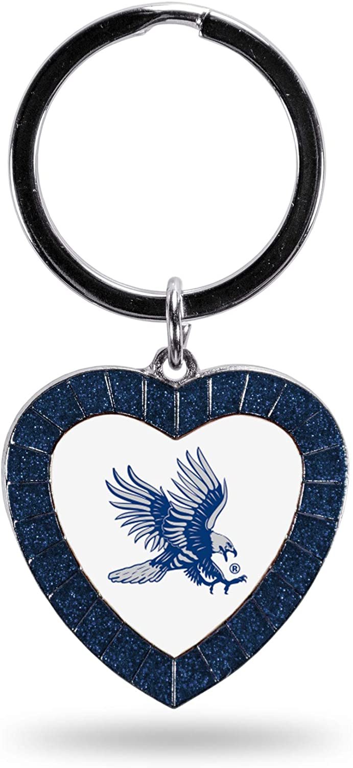 Dickinson State Blue Hawks NCAA Rhinestone Heart Colored Keychain, Navy, 3-inches in length