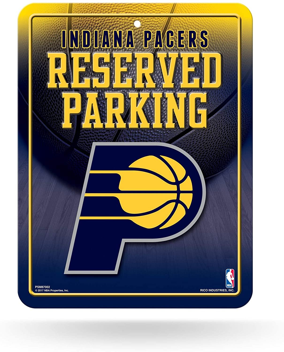 Indiana Pacers Metal Wall Parking Sign, 8.5x11 Inch, Primary Design, Great for Man Cave, Bed Room, Office, Home Decor