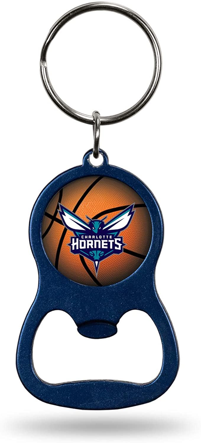 Charlotte Hornets Premium Solid Metal Bottle Opener Keychain, Key Ring, Team Color