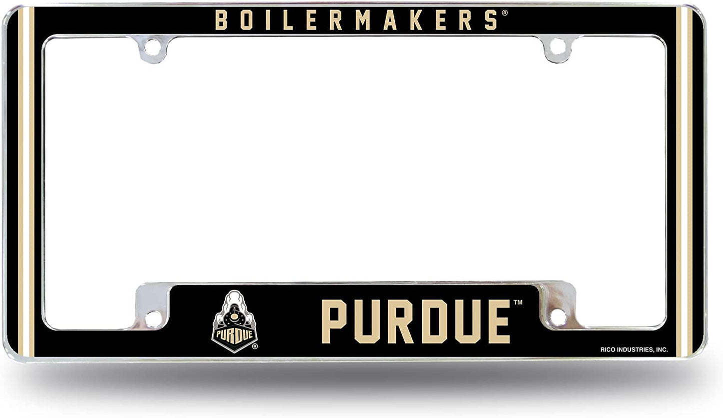 Purdue University Boilermakers Metal License Plate Frame Chrome Tag Cover Alternate Design 6x12 Inch